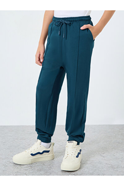 Styli Kids Blue Cotton Joggers with Drawstring Waist