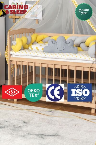 Carino Wins 3 kenar Örgü Yan Korumalık 60x120 Beşikler için kenar koruma(yast...