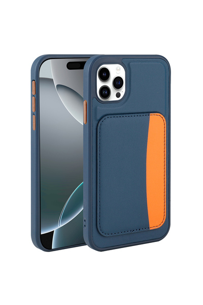 Nezih Case iPhone 11 Uyumlu Kart Bölmeli Renkli Tuşlu Suni Deri Cüzdanlı Kılıf