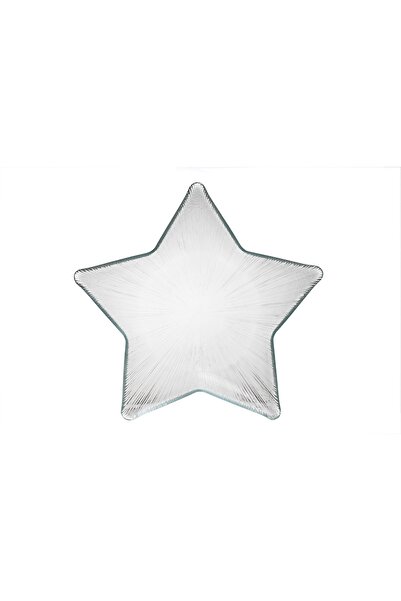 HERITAGE Transparent Star Glass Presentation Plate Large Size 30cm