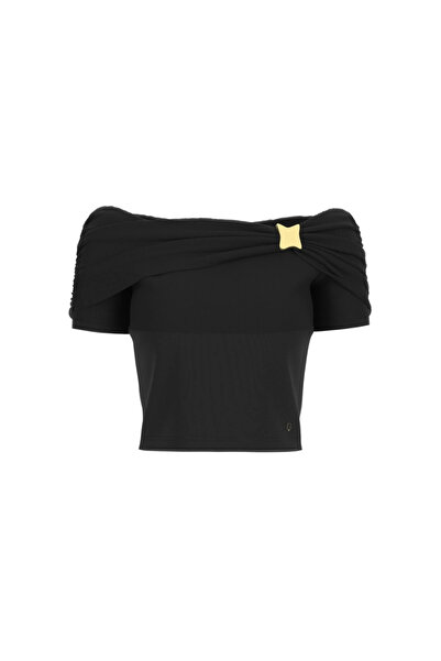 Guess Brigitte Düşük Omuzlu Kadın Siyah Top W6GP12K2935-JBLK