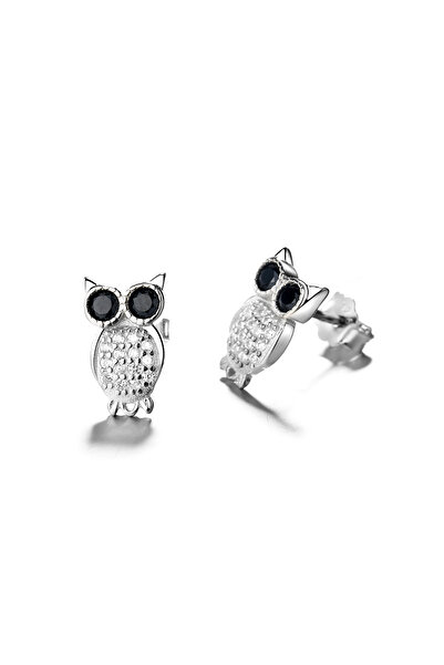 Other Sterling Silver Owl Earrings with Zirconia