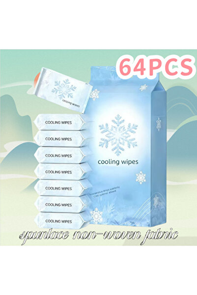 None ٦٤ قطعة من مناديل التبريد المحمولة، عبوات فردية، مناديل تبريد فورية لفصل...