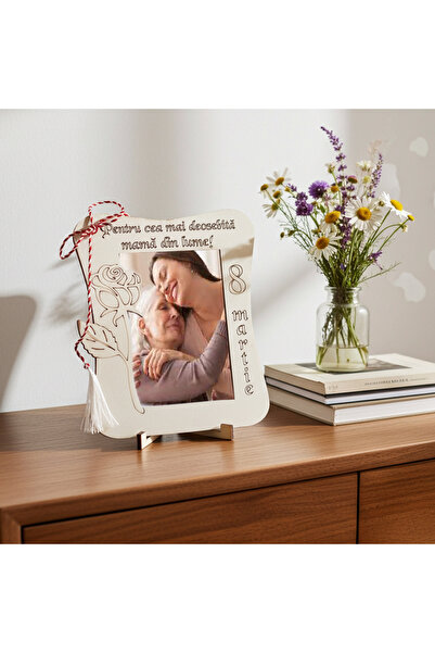 damoro Desk photo frame, MARCH 8, The most special Mom, Natural Wood