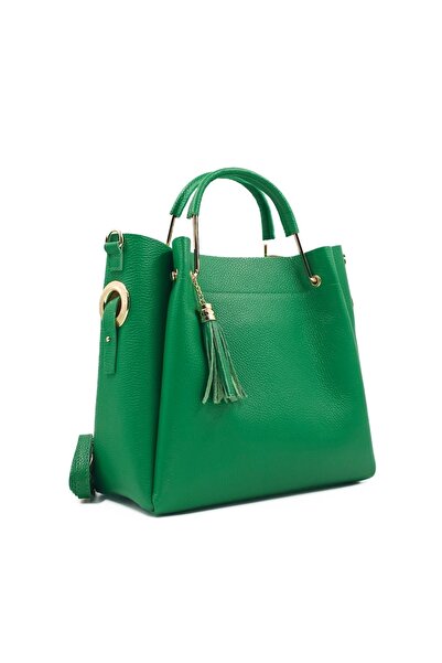 Posete Fagaras Bryna Leather Purse - Green, Casual Bag Made of Genuine Leathe...