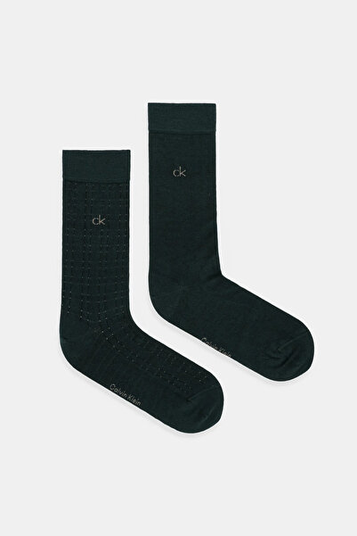 Calvin Klein Erkek Desenli Çorap 2'li Paket - Yeşil