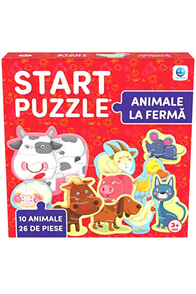 Smile Games Puzzle Start, 4 în 1, Animale de la fermă, Jocuri cu zâmbete, 26 ...