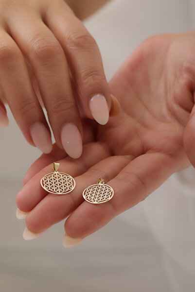 Kado Kuyumculuk 14 Ayar Altın Yaşam Çiçeği Kolye Ucu 2 Cm