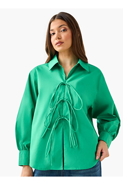 Iconic Relaxed Fit Cotton Shirt with Tie-Ups