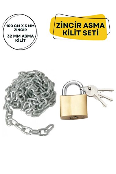 Macrostar Zincirli Sarı Asma Kilit Yurt Spor Salonu Askeriye Dolap Kilidi (3 ...