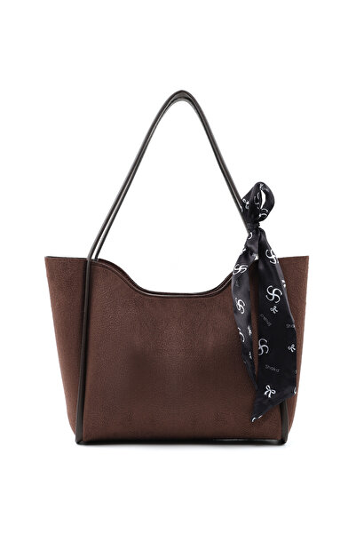 SHAKA Brown Suede Shk240 Faux Leather Zippered Single Compartment Hand, Arm a...