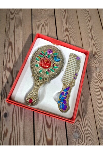 HEDİYE FİKRİ İşlemeli Taşlı Zamak Döküm Katlanır El Aynası – Otantik Tasarım ...