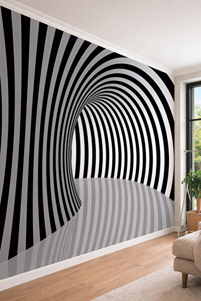 dreamwall 3D Optik İllüzyon - Modern Tünel Tasarımlı Tek Parça Tekstil Duvar ...