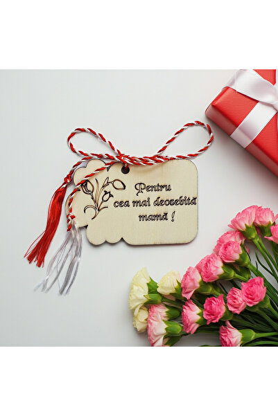 damoro Magnet Martisor,1 martie,Mama deosebita,Lemn, SET 2 BUCATI