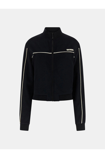 Guess Clara Full Zipper Women's Black Sweatshirt V6Gq09K3001-Jblk