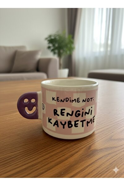 PALTO TASARIM Kendime Not: Rengini Kaybetme El Yapımı Gülen Kulp Kupa - Hediy...