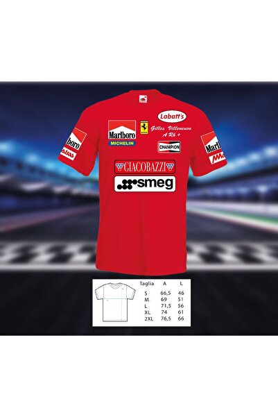 GILDAN Tricou imprimat dtf Gilles Villeneuve tribute Ferrari Giacobazzi