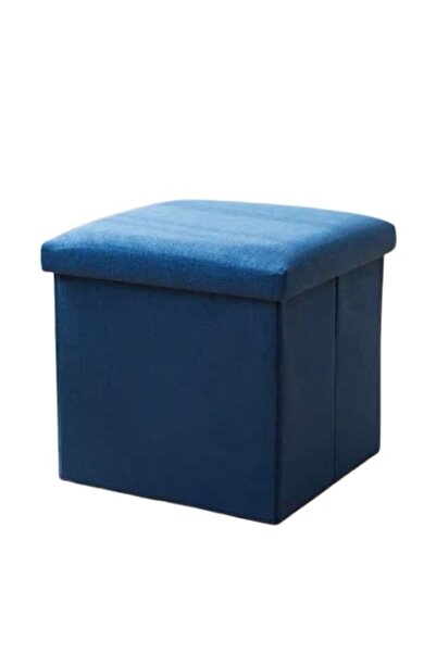 OEM Stool with storage space, Textile+Cardboard, 30x30x30 cm, Blue