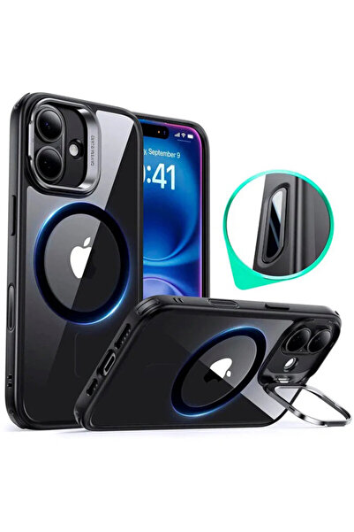 ESR iPhone 16 Classic Hybrid HaloLock Kickstand, black/transparent