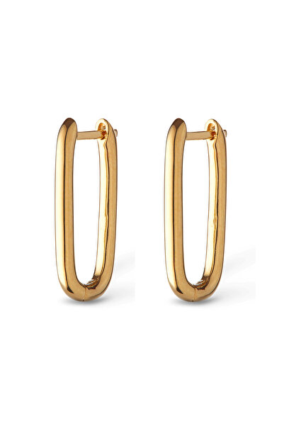 Other Gold Plated Oval U-Shaped Earrings - Elegant Design