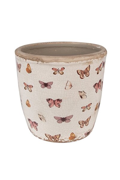 DecoDepot Ghiveci de flori din ceramică, model fluture, 16x16 cm