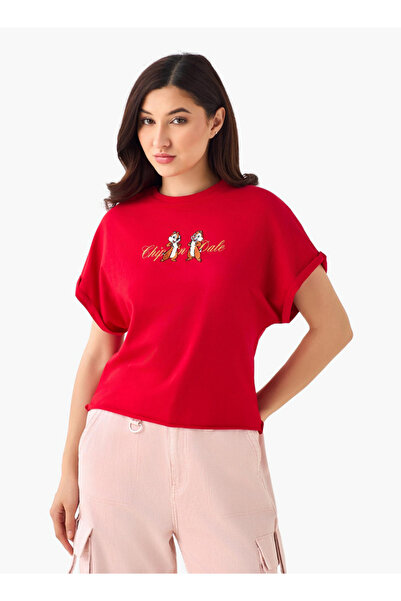 SP Characters تي شيرت مطرز عليه شخصية تشيب آند ديل