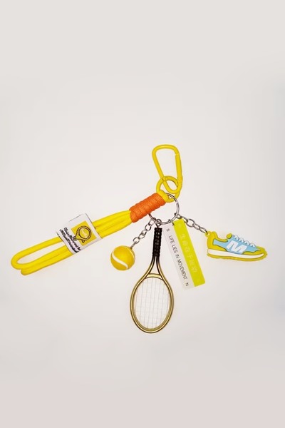 İLKYAZ Tennis Racket and Shoes Yellow Bag Charm and Purse Accessory Keychain