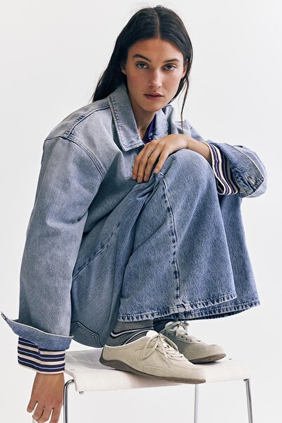 Pull & Bear Arkası açık deri spor ayakkabı