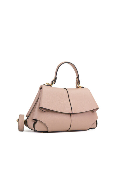 Posete Fagaras Amelie Leather Purse - Powder Pink, Casual Bag Made of Genuine...