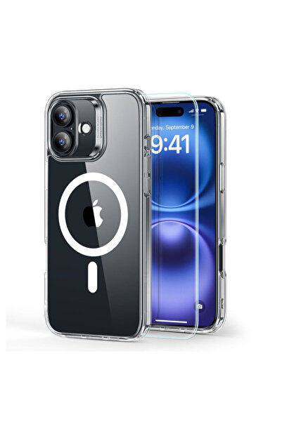 ESR [Pachet 360°] Husă + folie pentru iPhone 16 Classic Hybrid HaloLock, tran...