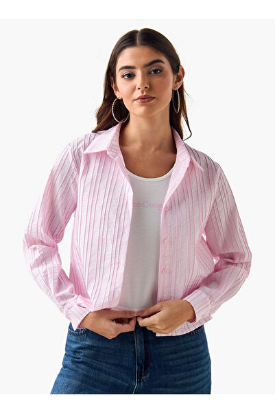 Lee Cooper قميص قطني بنقشة مخططة