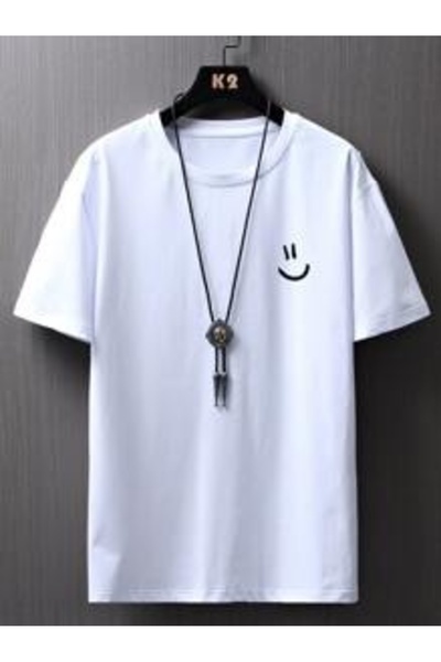 kahire تي شيرت فاخر مطبوع من SMILE بمقاس كبير