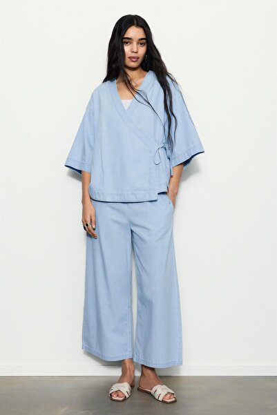 Pull & Bear Kimono denim bluz