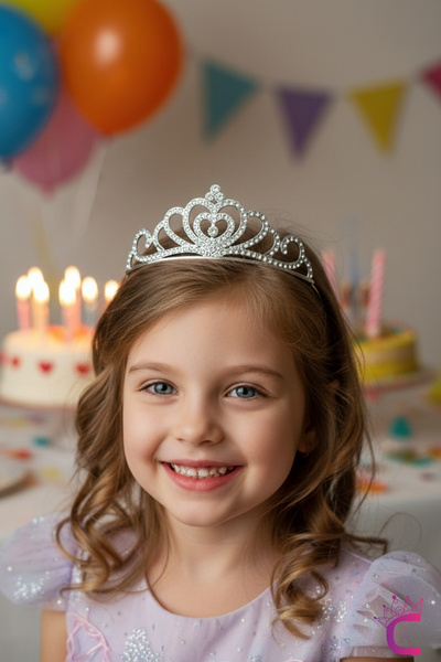 Cinderella Zircon Stone Girls' Princess Crown Silver Model5 - Birthday Party ...
