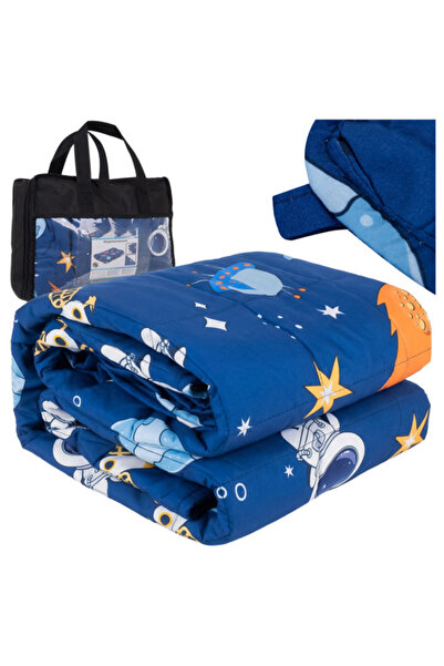 zola Children's heavy blanket 4 kg, 100 x 150 cm, sensory, 7 layers, space pa...