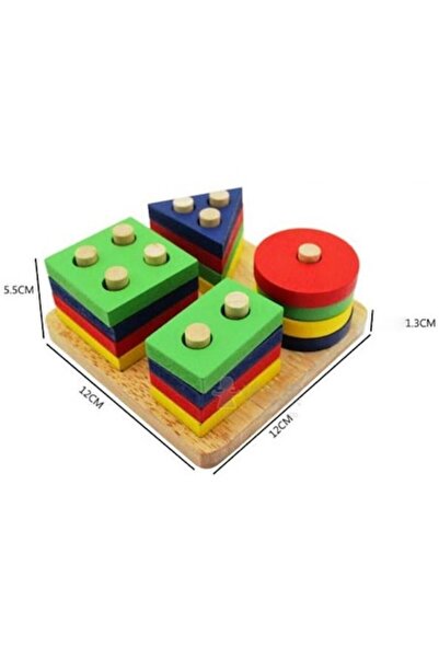 OEM Wooden Geometric Sorter, 16 Colorful Shapes, 4 Columns, Logical and Motor...
