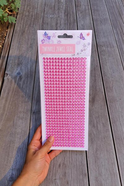 Patladı Gitti Pembe Kristal Taşlı Kendinden Yapışkanlı Sticker Süsleme Taşlar...