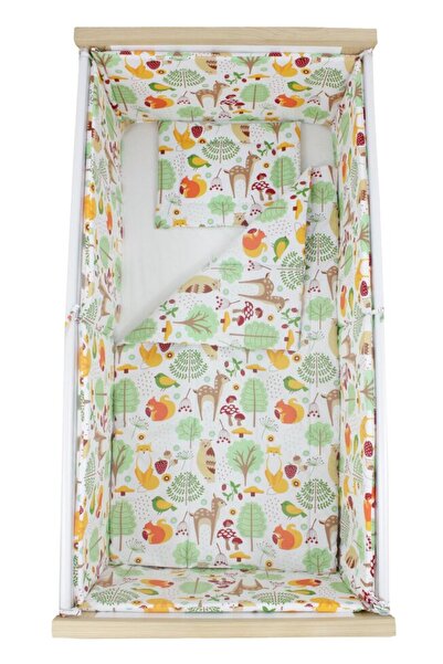 PRICHINDEL Set de lenjerie de pat pentru pătuț 120x60cm - 5 piese, bumbac, cu...
