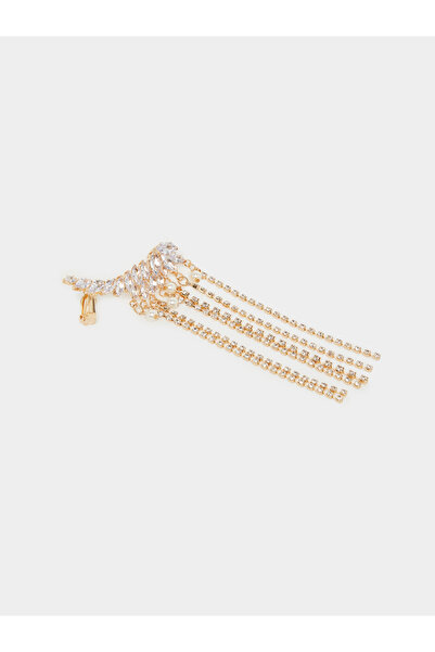 Styli Gold Crystal Tassel Ear Cuff