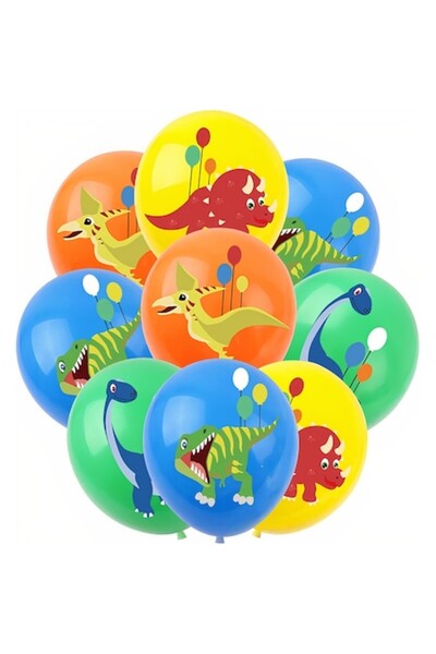 OEM Latex Balloons, Thematic Dinosaurs for Kids, 30cm, Set of 9