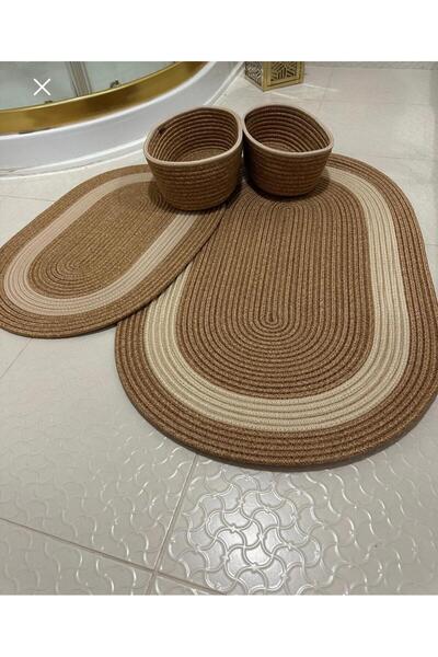 ModaCardin Jute, Wicker, Bathroom Mat Set, Bathroom, Set, Toilet Set