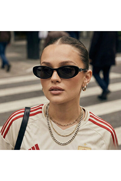 TomyHelf Black Oval Vintage Style Sunglasses