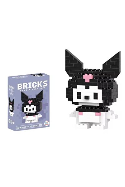 TELEFONAKSESUARI Kuromi Bricks Karakter Figür Oyuncak - 3D Yapboz Puzzle Yapı...