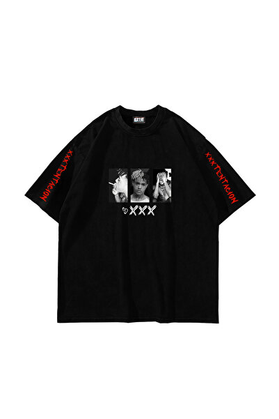 Bak Moda Xxxtentacion Printed Oversize Unisex Black Tshirt