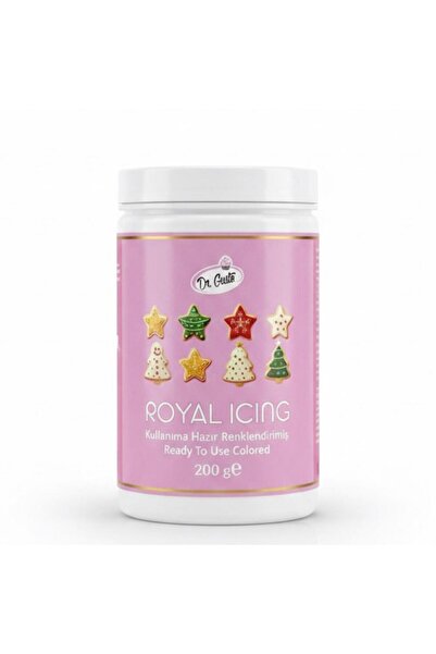 Dr. Gusto Royal Icing 200 Gr Pembe – Kurabiye, Pasta ve Şeker Hamuru Dekoru