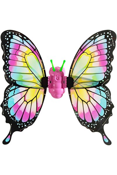 Toybox أجنحة جنية مضيئة للبنات، أجنحة فراشة كهربائية ترفرف مع أضواء LED وموسي...