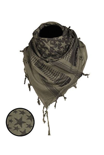 Mil-Tec Esarfa shemagh cu stele - Oliv negru