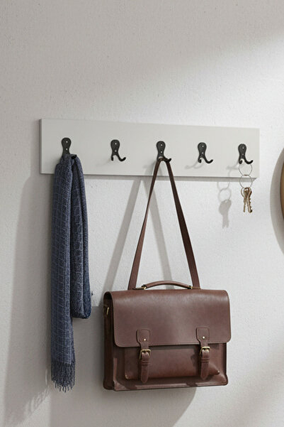 Skandi homeworks Portmanto Duvar Askılığı Elbise Askılığı Beyaz 80 Cm