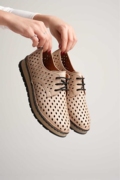 AYAKKABİSEPETİ Pantofi ortopedici perforați din piele naturală, confortabili