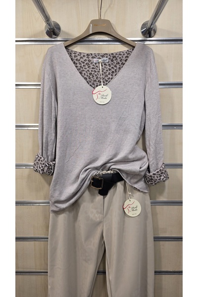 Park Moda سترة رقيقة بنمط الفهد من الداخل